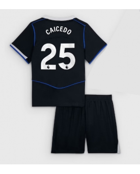 Billige Fotballdrakt Chelsea Moises Caicedo #25 Replika Tredjedraktsett Barn 2025-26 Kortermet (med bukser)